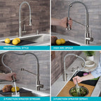 KRAUS Matte Black Black Stainless Pull Down Kitchen Faucet KPF-1610MBSB
