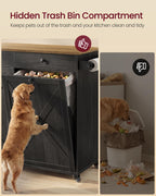 VASAGLE Mobile Kitchen Island with Trash Can Storage, Drop Leaf