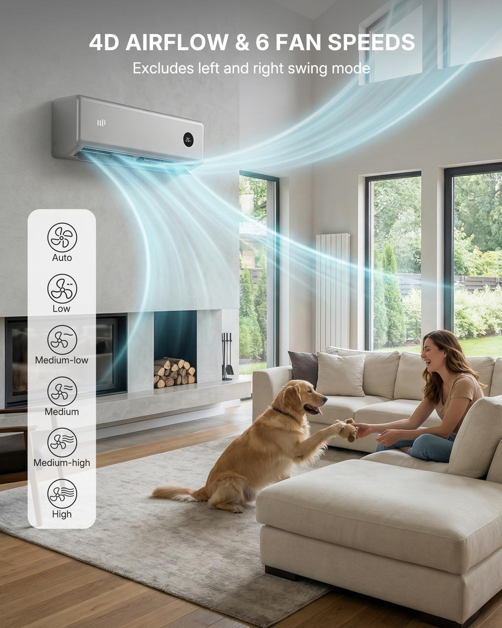 Upstreman 12000 BTU Mini Split AC/Heating System, 230V Silver Mini Split Air Conditioner, 20 SEER2 Ductless Split AC, Energy Efficient Inverter, WiFi Control, with Mounting Bracket, Up to 750 Sq.Ft