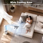 32” Bladeless Tower Fan and Heater Combo, All Season Standing Fan