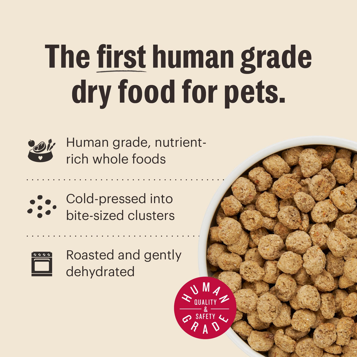 The Honest Kitchen Whole Grain Salmon, Whitefish & Superfoods Whole Food Clusters, Human Grade Dry Dog Food for Adult Dogs, Vet-Recommended Nutritional Support for Skin, Coat & Digestion, 18 lb