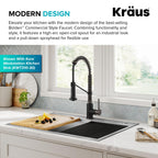 KRAUS Matte Black Black Stainless Pull Down Kitchen Faucet KPF-1610MBSB