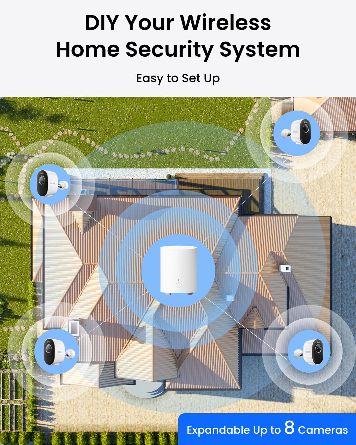REOLINK 3K 5MP HD Security Camera System No Subscription 4 Pack