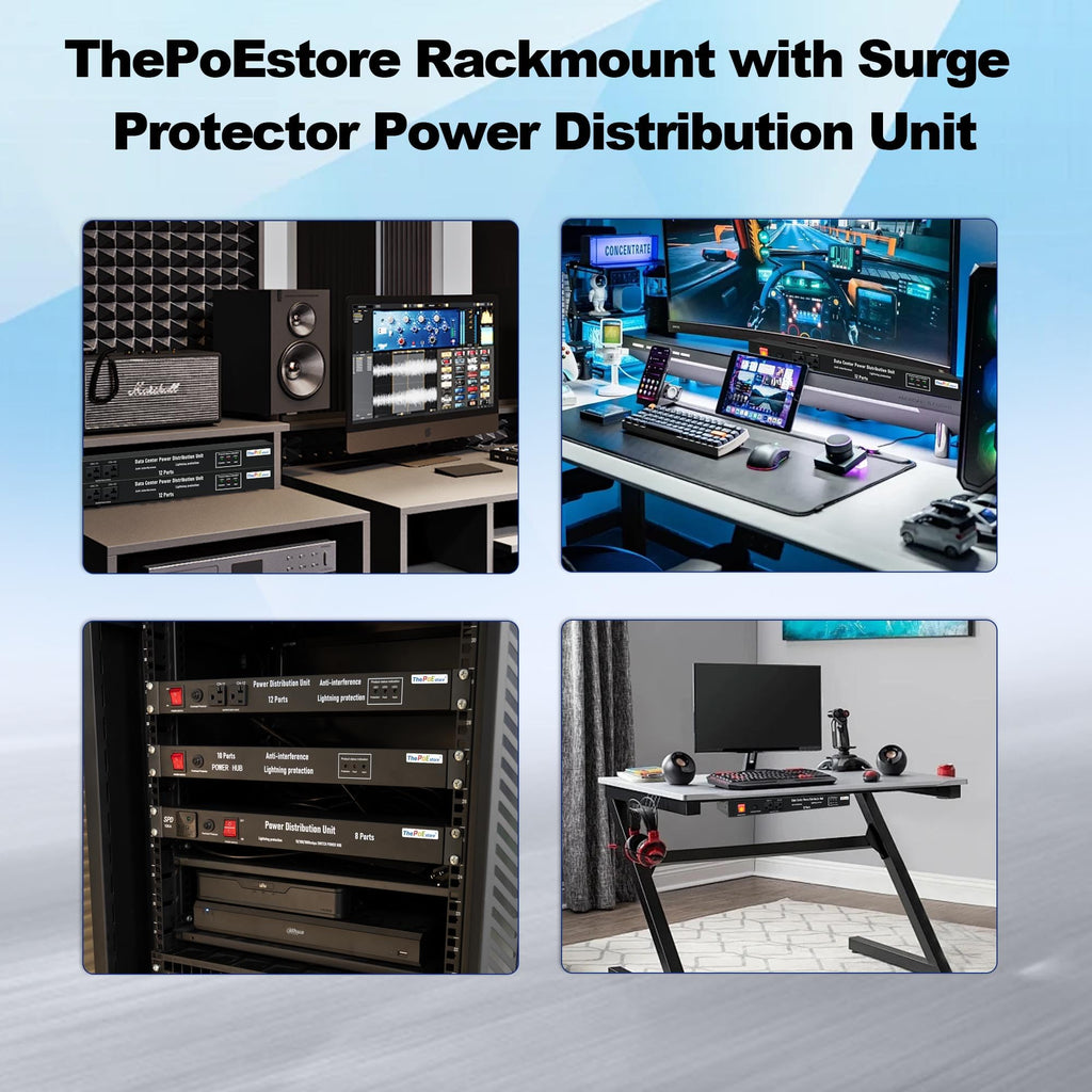 1U Horizontal PDU 19" Rack Mount Power Strip