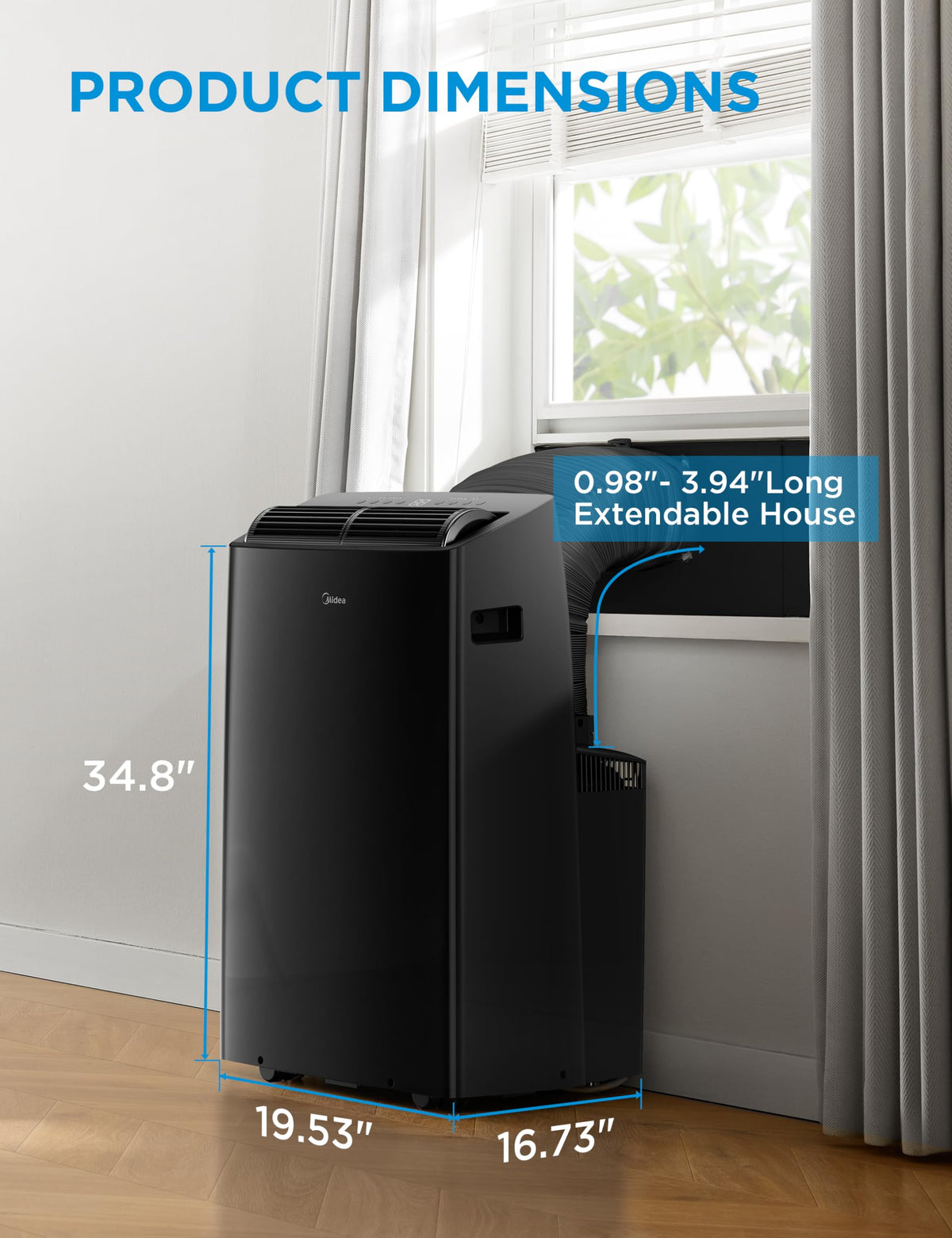 Midea Duo 14,000 BTU Portable Air Conditioner with Heat, Inverter Quiet