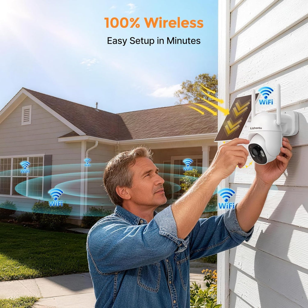 2.5K Solar Panel Security Cameras Wireless Outdoor, 4Camera System