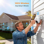 2.5K Solar Panel Security Cameras Wireless Outdoor, 4Camera System
