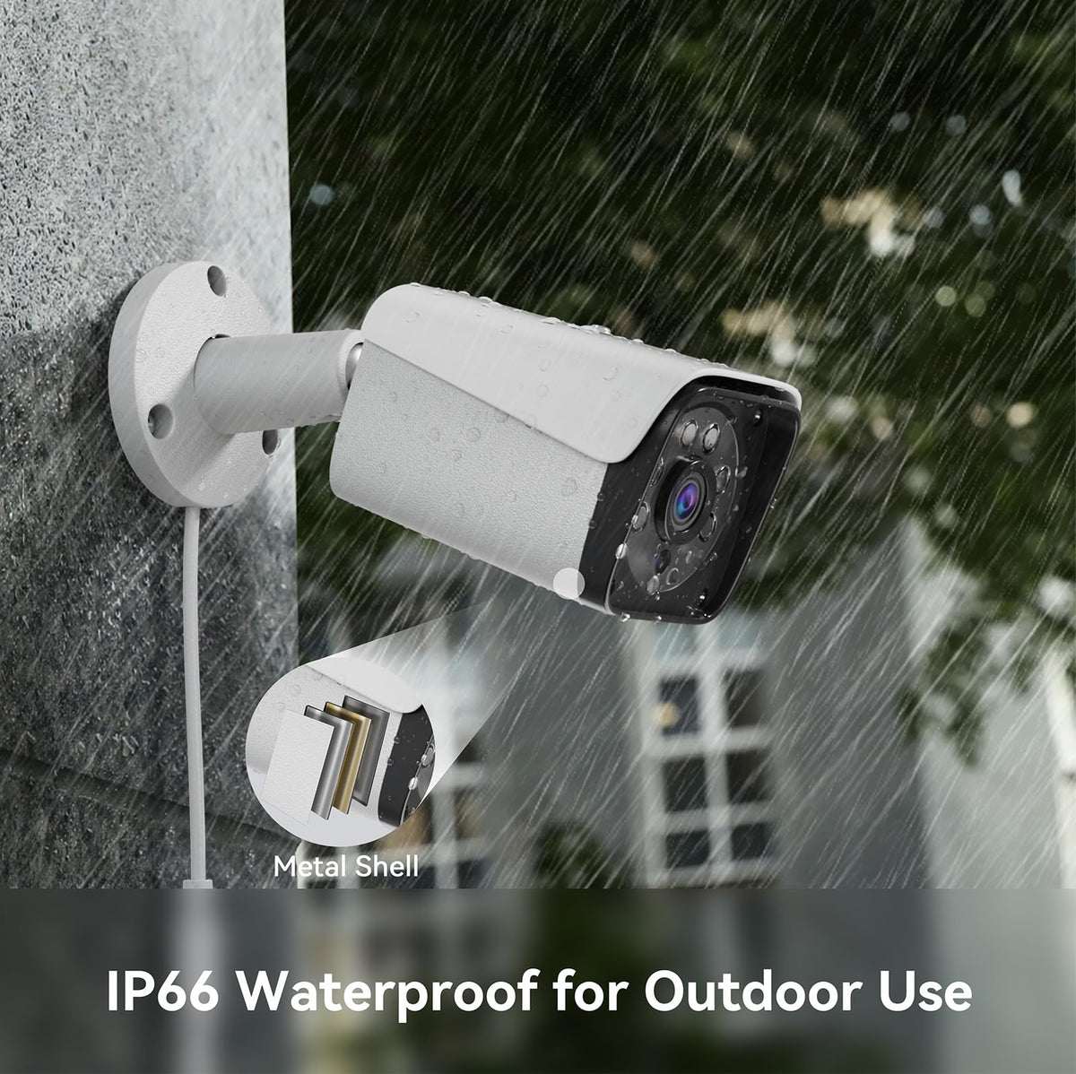 Wired Security Camera System Outdoor, 4X 3MP CCTV Camera, 500G HDD