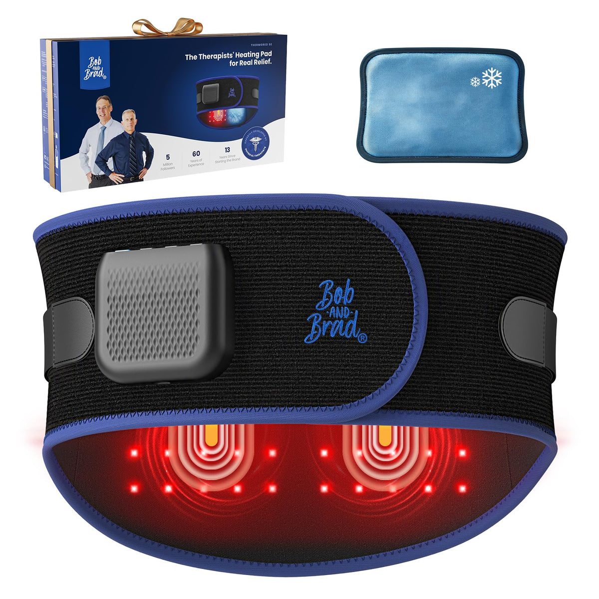 BOB AND BRAD Cordless Heating Pad for Back, Red Light & Cooling Gel Pack