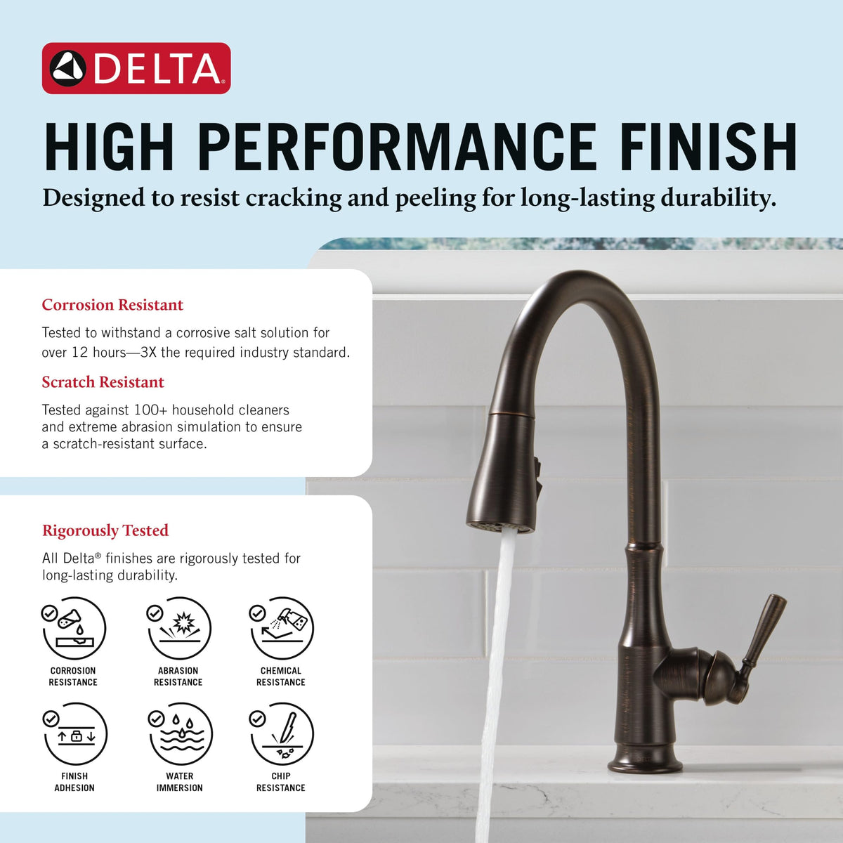 Delta Capertee Oil Rubbed Bronze Kitchen Faucet with Pull Down Sprayer and Soap Dispenser, Modern Single Hole Kitchen Sink Faucet, Single Handle, Venetian Bronze 19877Z-RBSD-DST