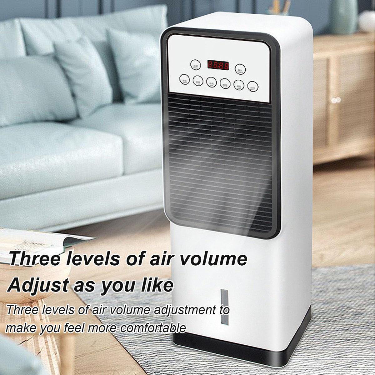 Heating And Cooling Dual-use Air Conditioning Fan, Swamp Cooler, Quiet Portable Small Fan, Portable Air Conditioners, Remote Control/Touch Screen Small Quiet Floor Fan white