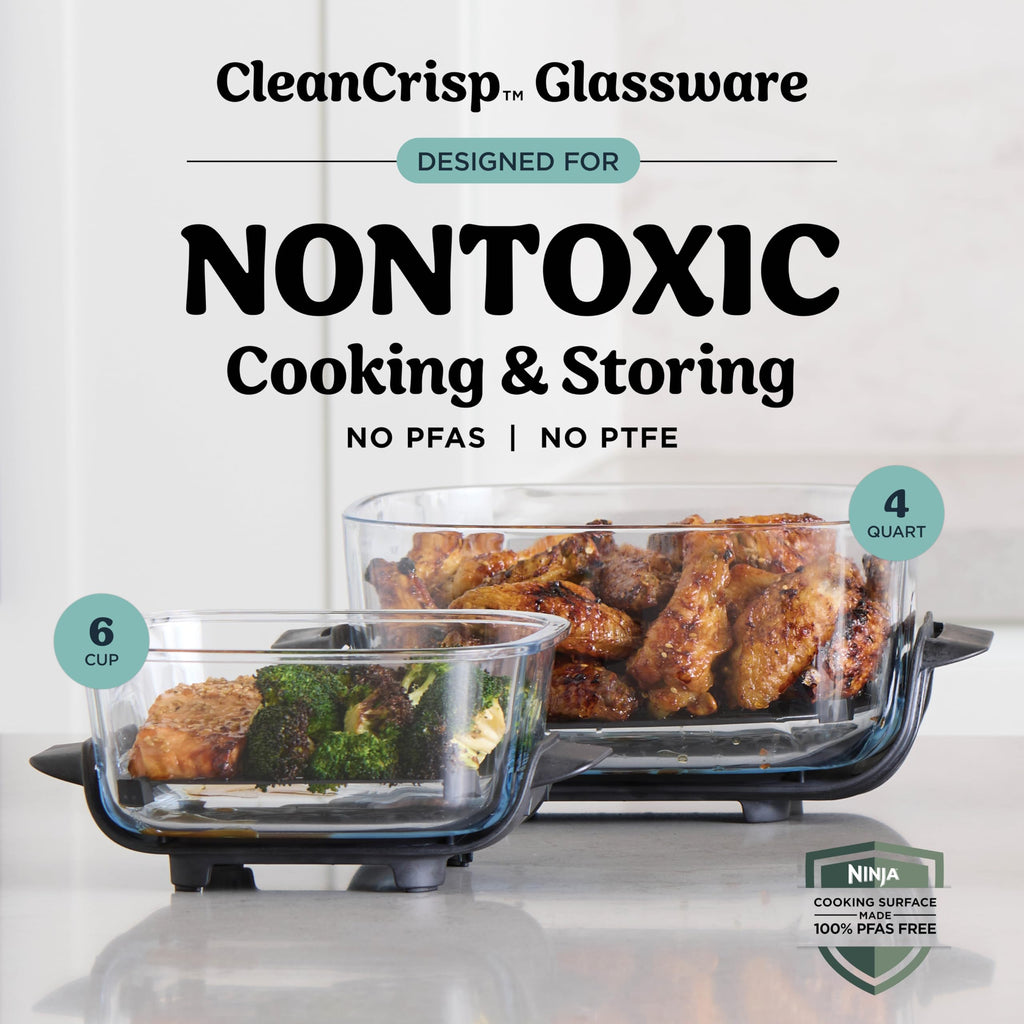 Ninja Crispi Glass Air Fryer, 4-in-1, Grey, FN101GY