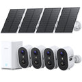 aosu 2K Solar Security Cameras Wireless Outdoor System, 4-Cam-Kit