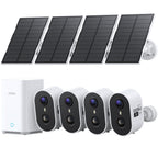 aosu 2K Solar Security Cameras Wireless Outdoor System, 4-Cam-Kit