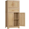 Storage Cabinet with Doors & 2 Drawers, Kitchen Cabinet with Adjustable Shelf, Pantry Cabinets, Bathroom Cabinets, for Living Room, Entryway, Home Office, White