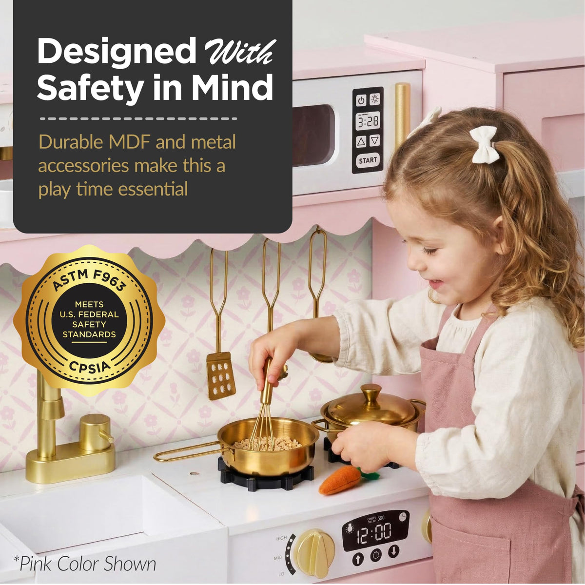 Best Choice Products Deluxe Kids Cottage Play Kitchen for Toddlers, Butter