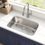 32 Inch Undermount Curved Spacious Single Bowl Kitchen Sink