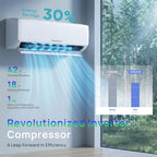 Mountman 12000BTU Mini Split AC/Heating System, 19SEER2 115V Energy Efficient Mini Split Air Conditioner with Heat Pump, Cools Up to 750sq.ft, Ductless Inverter AC Unit with Pre-Charged Condenser