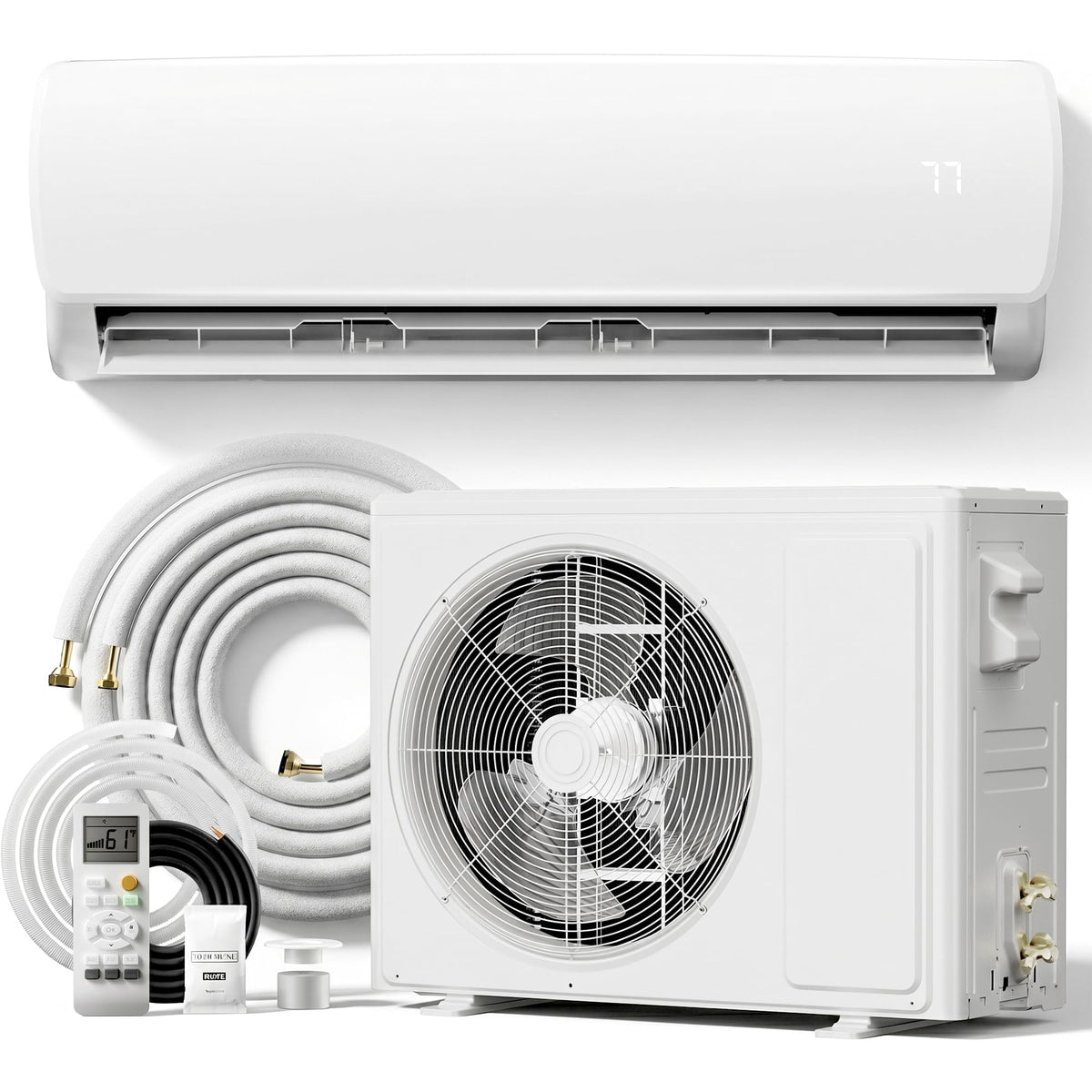12000BTU Mini Split AC/Heating System, 19 SEER2 Energy Efficient Mini Split Air Conditioner with Heat Pump, Cools Up to 750sq.ft, Ductless Inverter AC Unit 115V