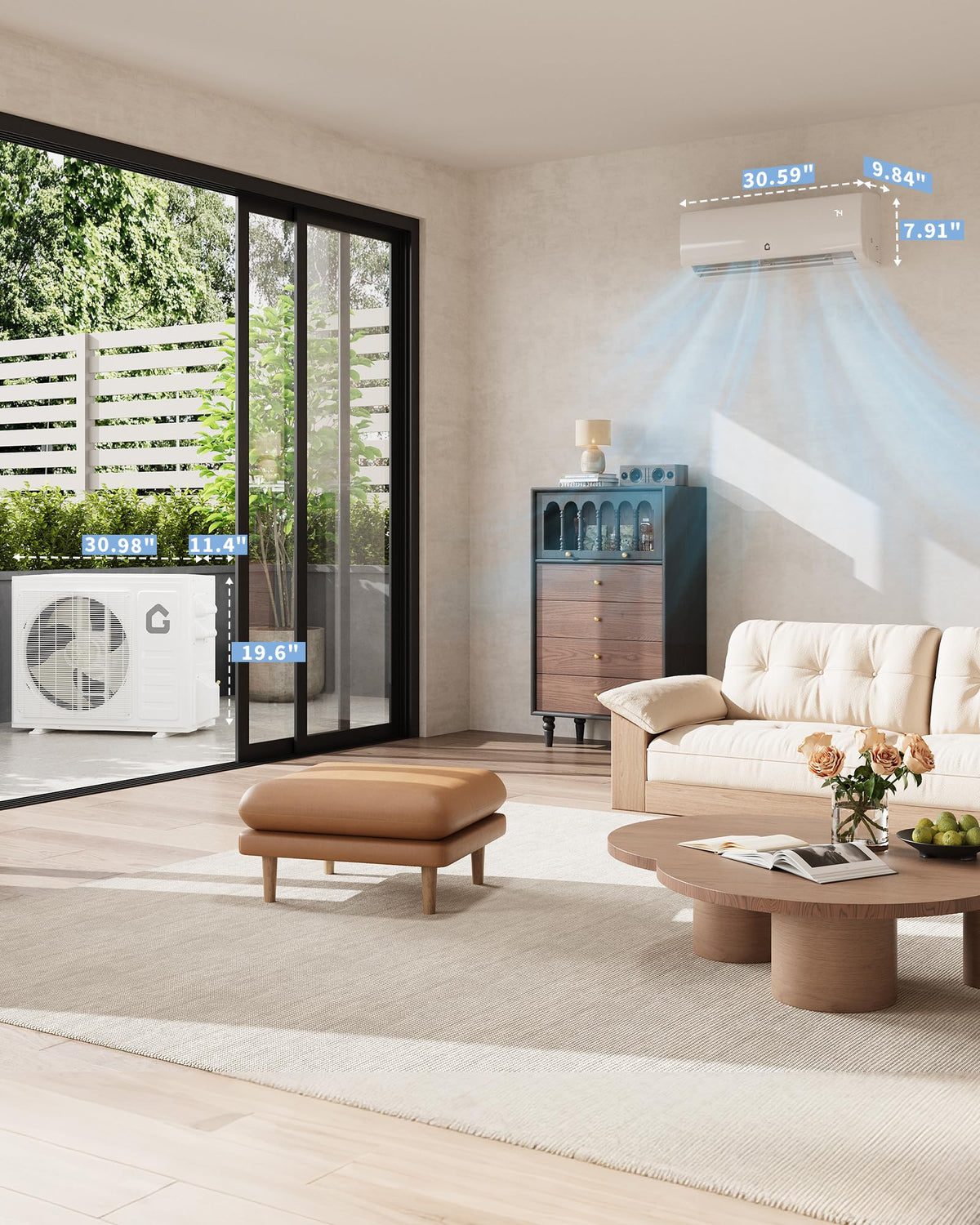 Garvee 11500 BTU Mini Split AC/Heating System, 230V WIFI Enabled Energy Efficient Mini Split Unit,Wall-Mounted Split Air Conditioner,Cools Up to 750 Sq.Ft, Heat Pump & Installation Kits
