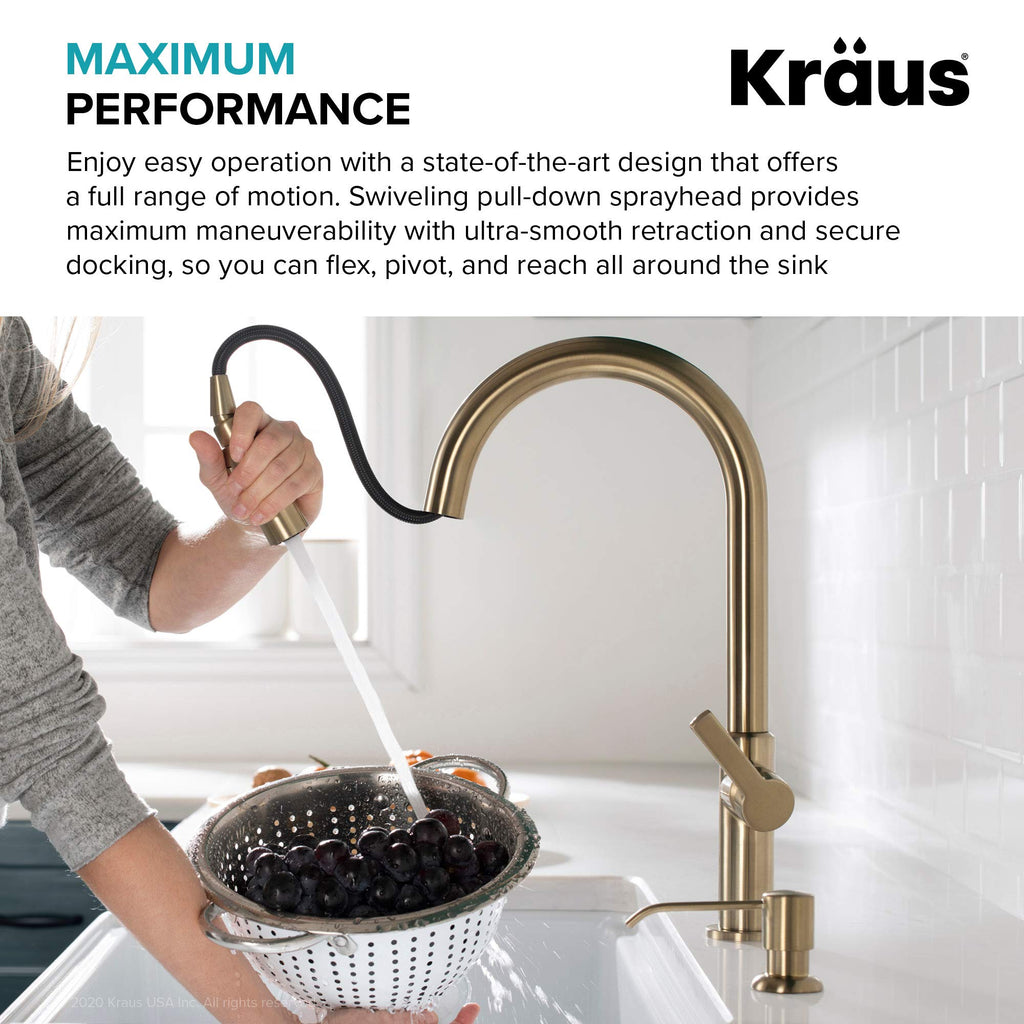 KRAUS Spot Free Stainless Steel Pull Down Kitchen Faucet KPF-2820SFS