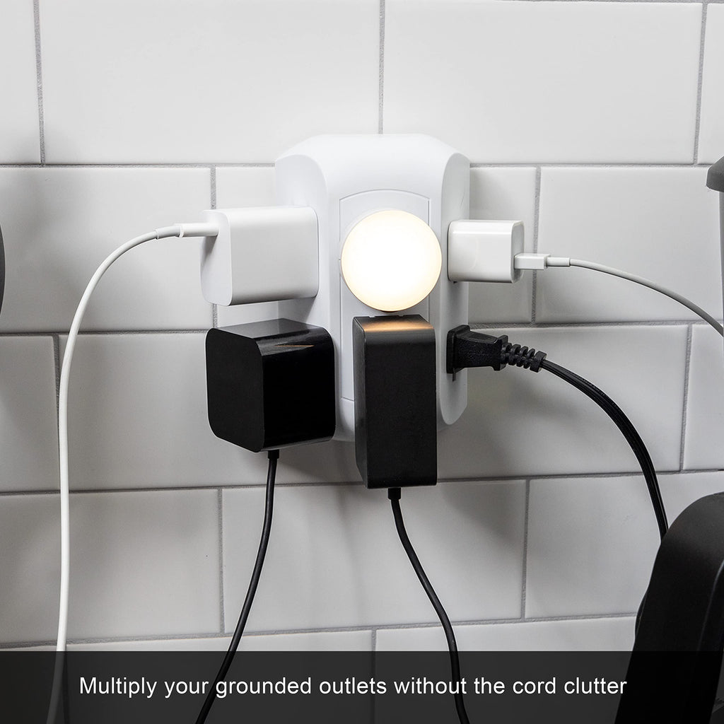 GE Pro 6-Outlet Extender, Surge Protector, Spaced Wall Tap, Side-Access (Pack of 8)