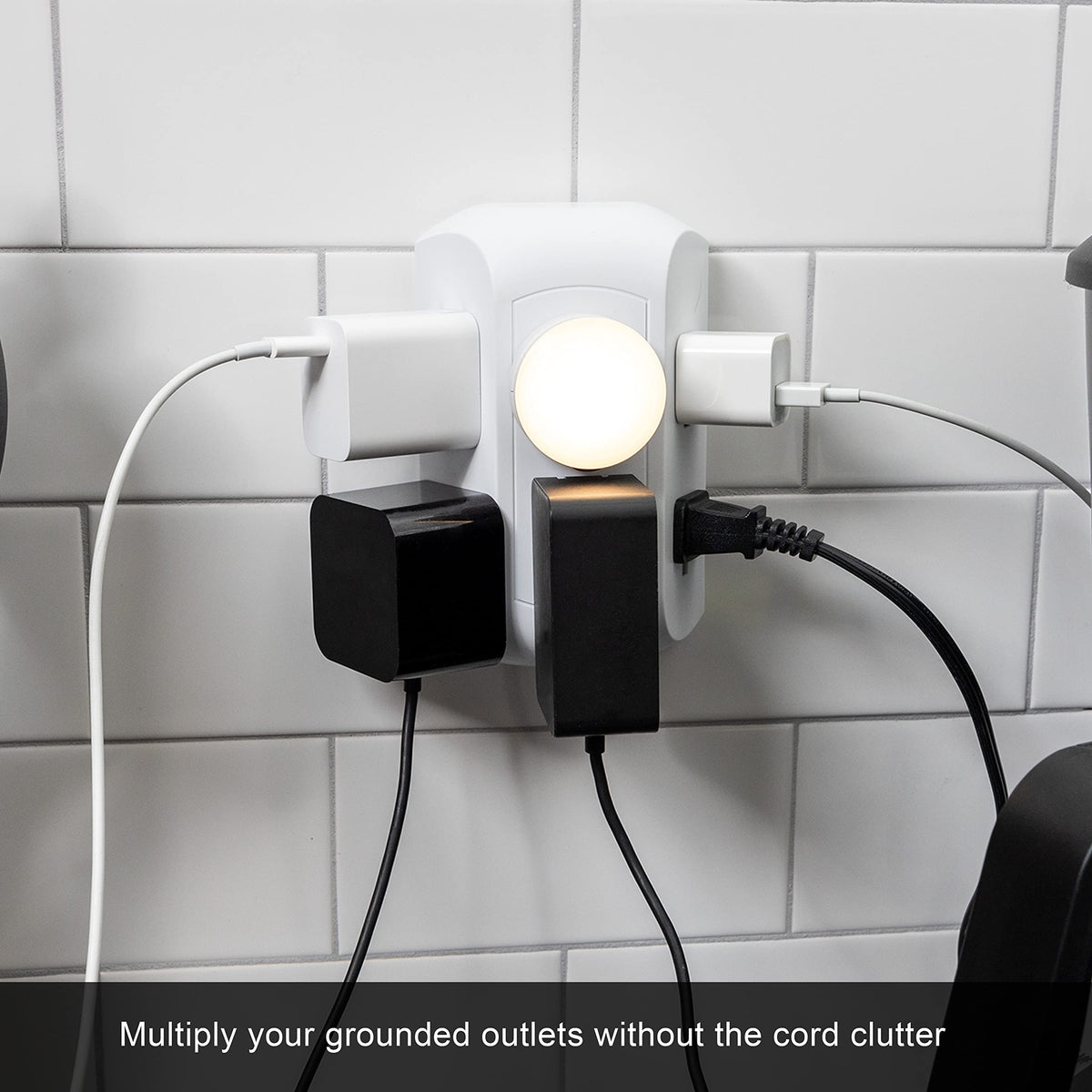GE Pro 6-Outlet Extender, Surge Protector, Spaced Wall Tap, Side-Access (Pack of 8)