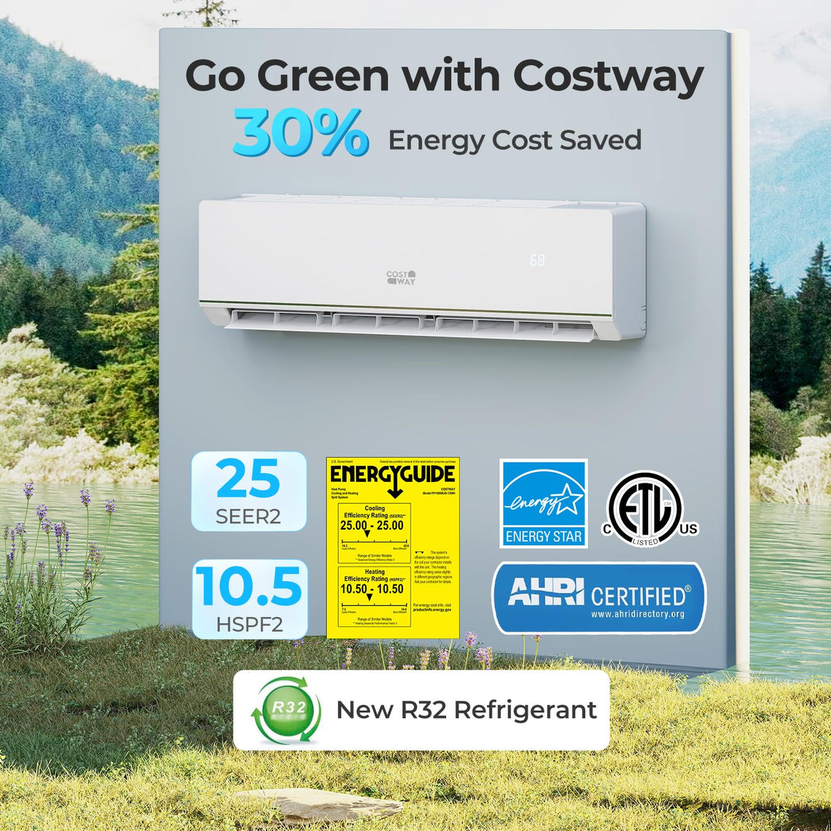 COSTWAY 24000 BTU Mini Split Air Conditioner & Heater