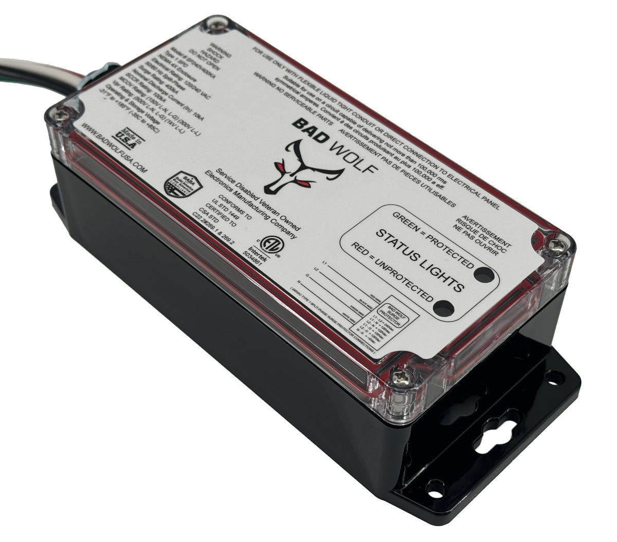 Bad Wolf SP240V400KA-A Made in USA 400kA Type 1 Direct Panel Mount SPD