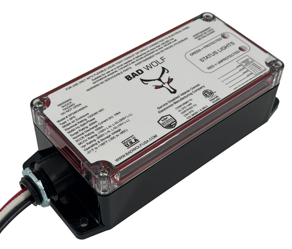 Bad Wolf SP240V400KA-A Made in USA 400kA Type 1 Direct Panel Mount SPD