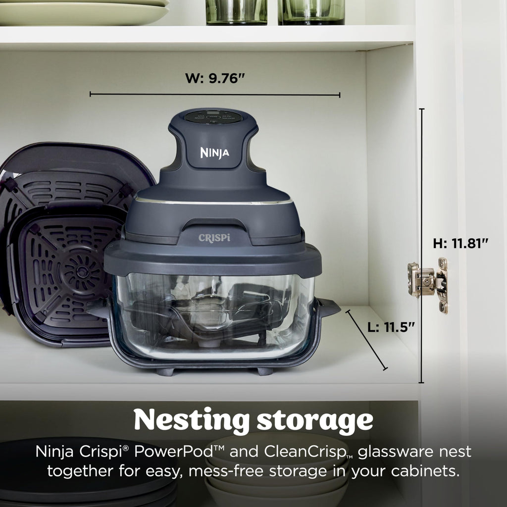 Ninja Crispi Glass Air Fryer, 4-in-1, Grey, FN101GY