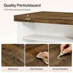 Tribesigns 55" Kitchen Island with Storage & Seating (Rustic Brown & White)
