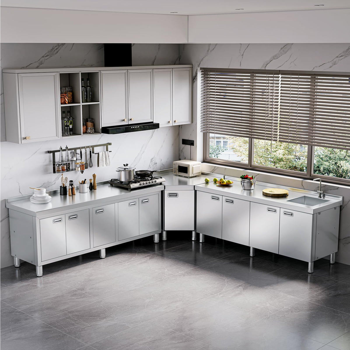 WWK 70" x 21" Stainless Steel Cabinet with 304 Stainless Steel Tabletop