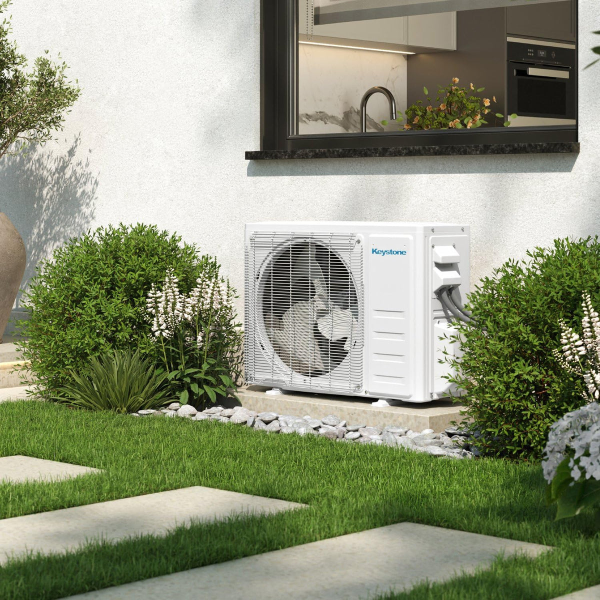 Keystone Summit 9,000 Cool/10,000 Heat BTU 230V Mini Split AC, 400 Sq Ft