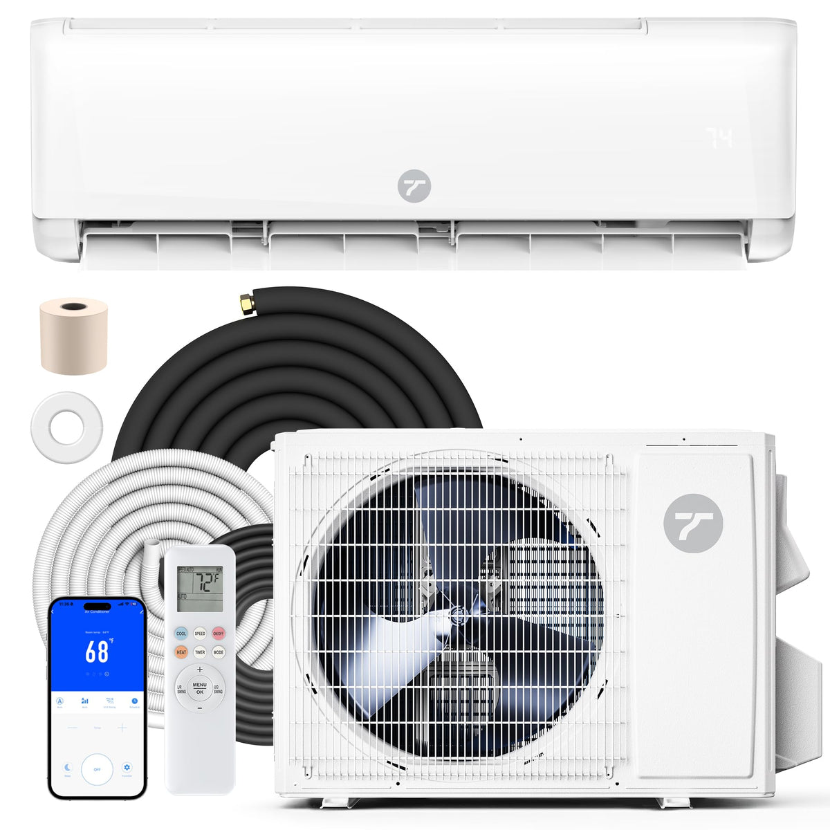 12000 BTU Mini Split Air Conditioner, 115V 22 SEER2 AC & Heat Pump