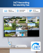 ZOSI 8CH Home Security Camera System with Audio, 4pcs 1080p Cam, 500GB HDD