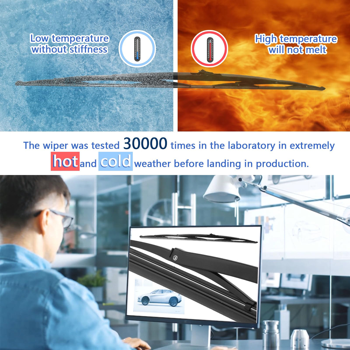 2Pcs 48" Heavy Duty Windshield Saddle Mount RV Wiper Blade Replacement for Motorhome Recreational Vehicle RV and Bus with 20 Pieces Car Concentrated Washer Tablets 26.5mm