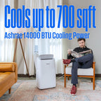 Westinghouse 14,000 BTU Air Conditioner with Heat Mode, Cools 700 sq. ft., WiFi Enabled, Remote Controlled, Dehumidifier, 3-Speed Fan, Programmable Timer, Window Kit