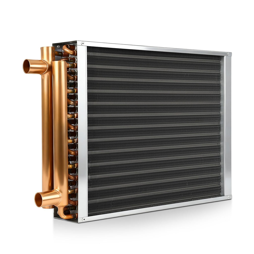 14 * 16 Water to Air Heat Exchanger, Copper Ports for Outdoor Wood Furnace