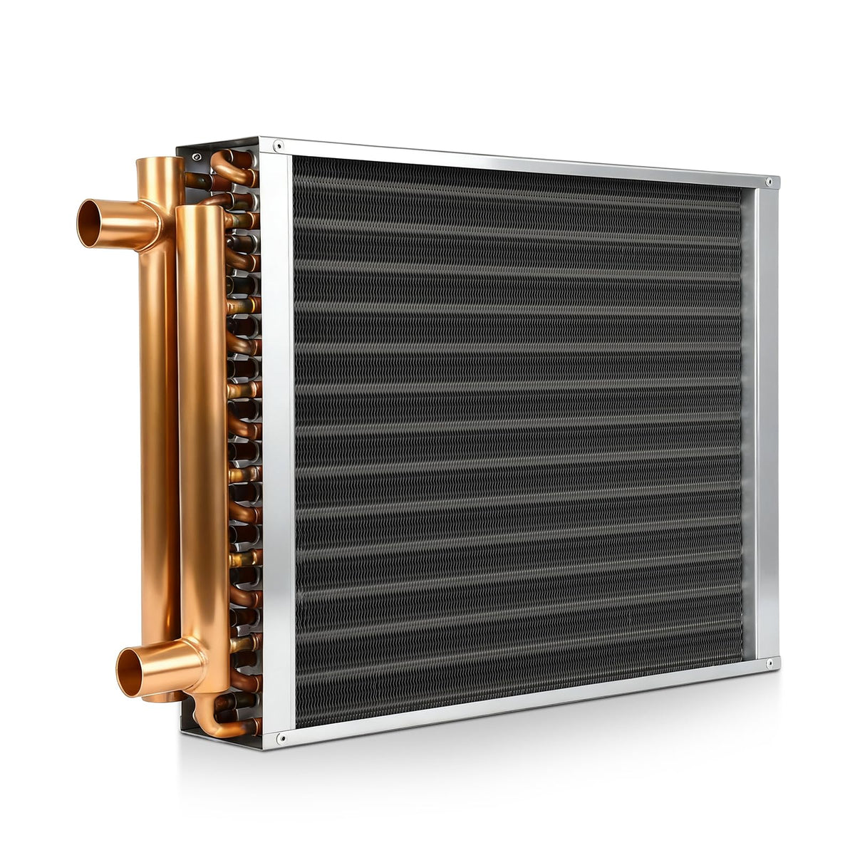14 * 16 Water to Air Heat Exchanger, Copper Ports for Outdoor Wood Furnace