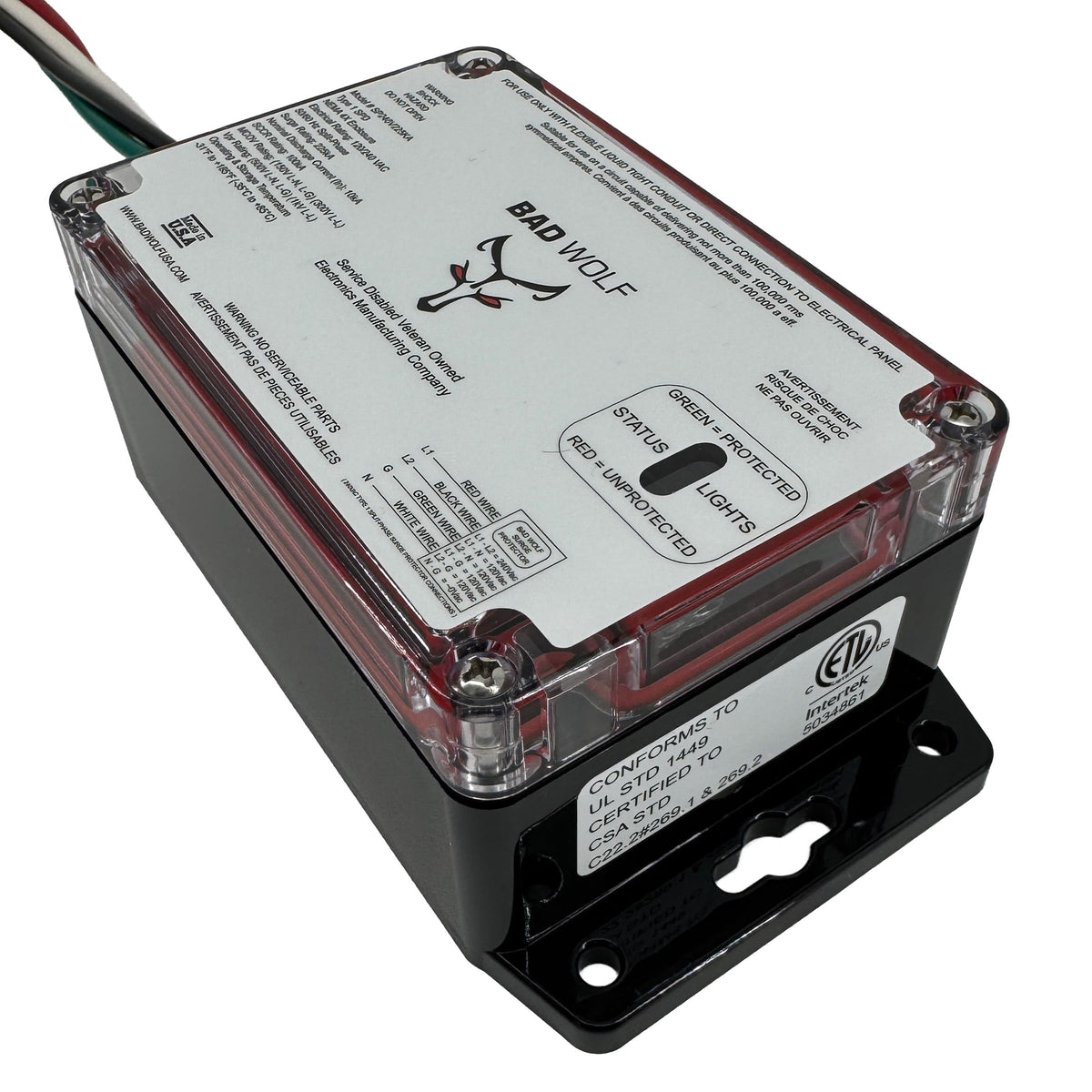 Bad Wolf SP240V225KA-A Made in USA 225kA Type 1 Direct Panel Mount SPD