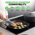 NutriChef Cast Iron Pots and Pans Set | Kitchen Cookware Set 5-Piece
