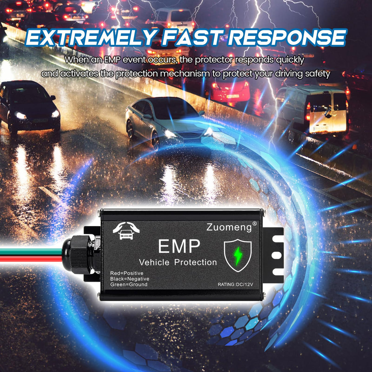 Vehicle EMP Protection - 12 Volt DC for Cars & Trucks, Protection Against EMP, Solar Flares & Power Surges