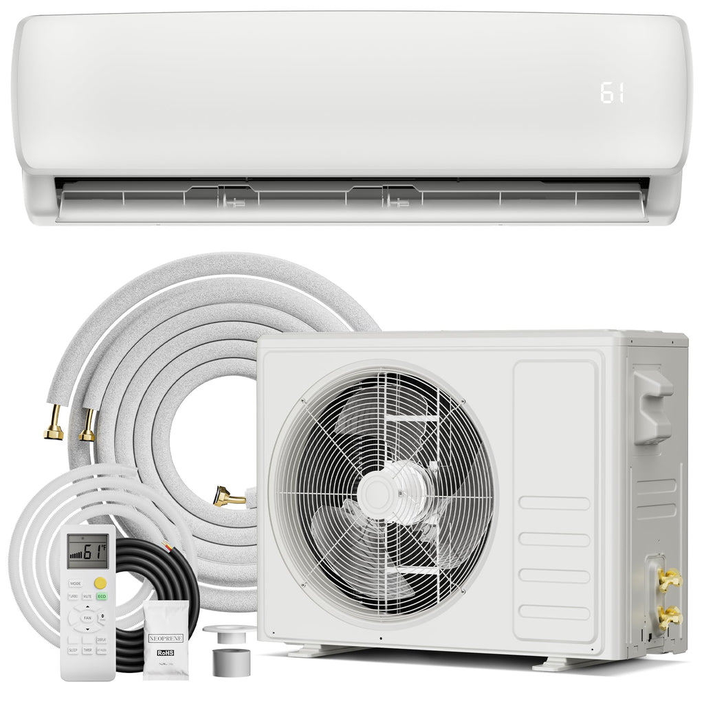 Mountman 12000 BTU Mini Split AC/Heating System,19 SEER2 110/120V Energy Efficient Ductless Inverter System,Cools Up to 750 Sq.Ft with Pre-Charged Condenser,Heat Pump & Installation Kits
