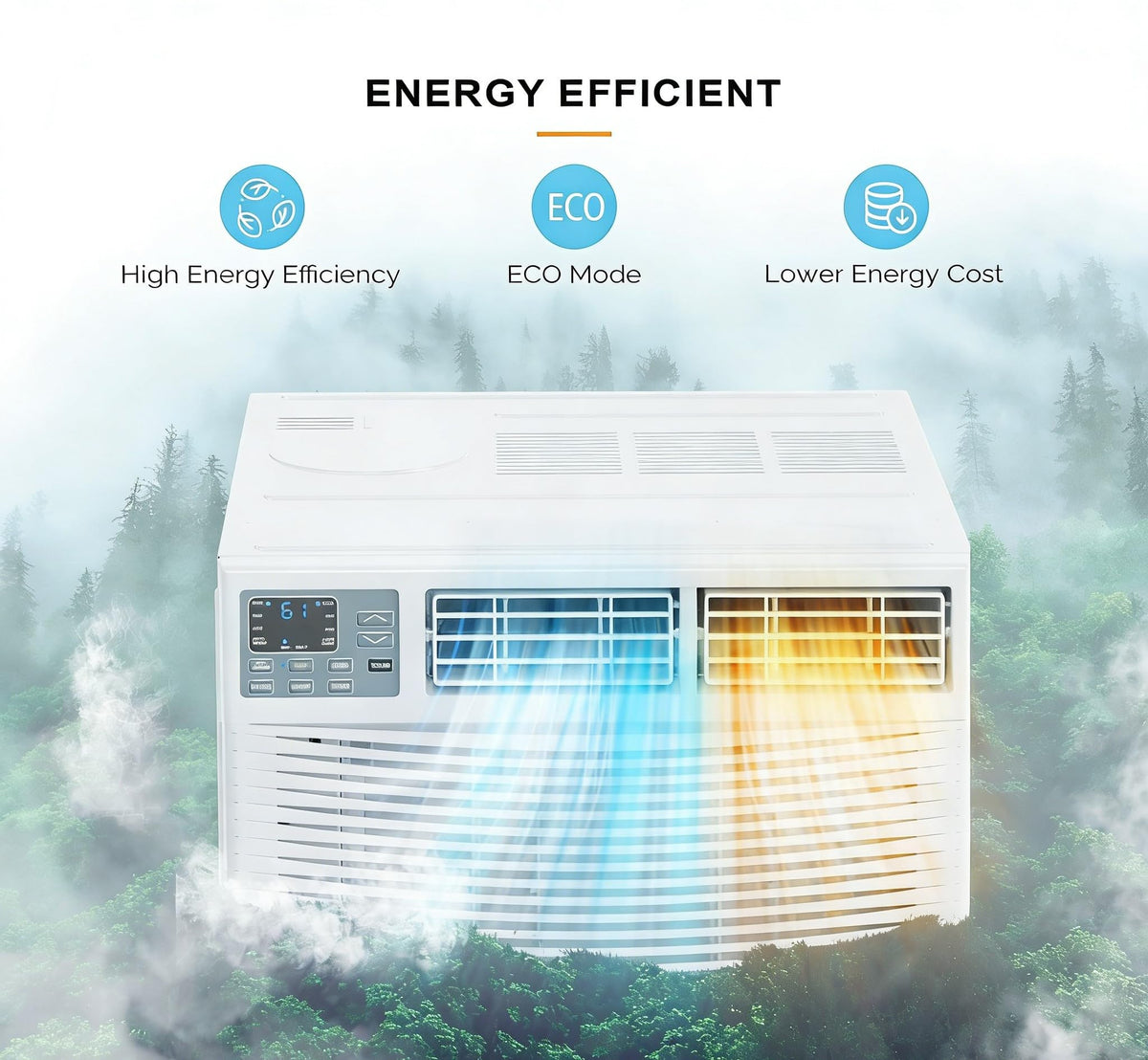 Bonnlo 8000BTU Window Air Conditioner with Heat & Timer, Wi-Fi Enabled Window AC Unit Compatible with Alexa & Google Assistant & Easy Installation Kit for Rooms up to 350 Sq.Ft, 115V/60Hz