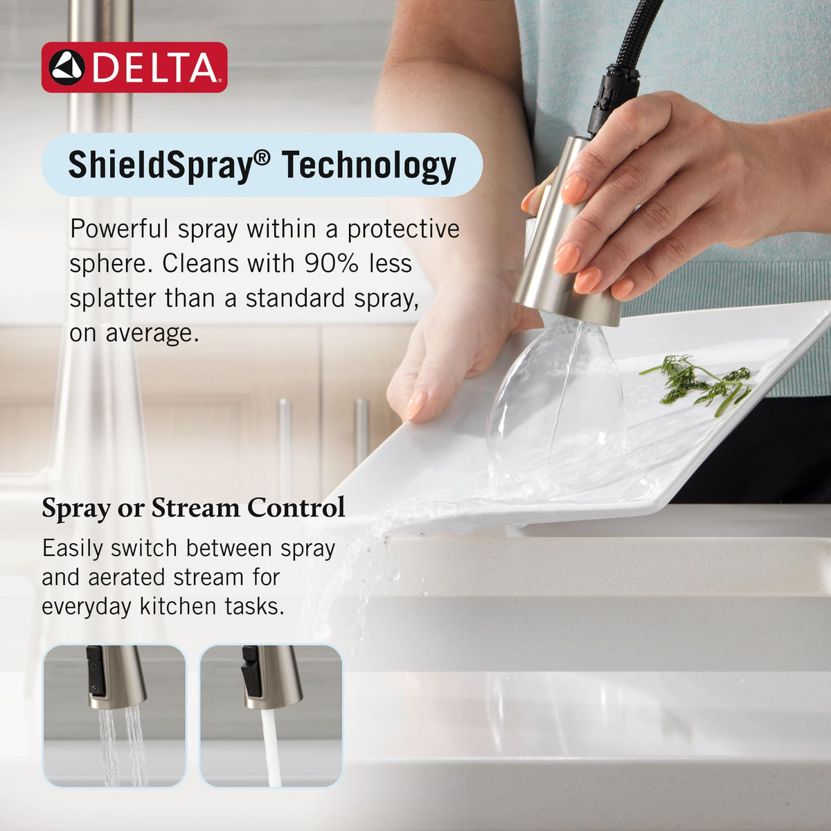 Delta Faucet Boyd Kitchen Faucet with Soap Dispenser, Kitchen Faucets with Pull Down Sprayer Brushed Nickel, Kitchen Sink Faucet with Magnetic Docking Spray Head, SpotShield Stainless 19893Z-SPSD-DST