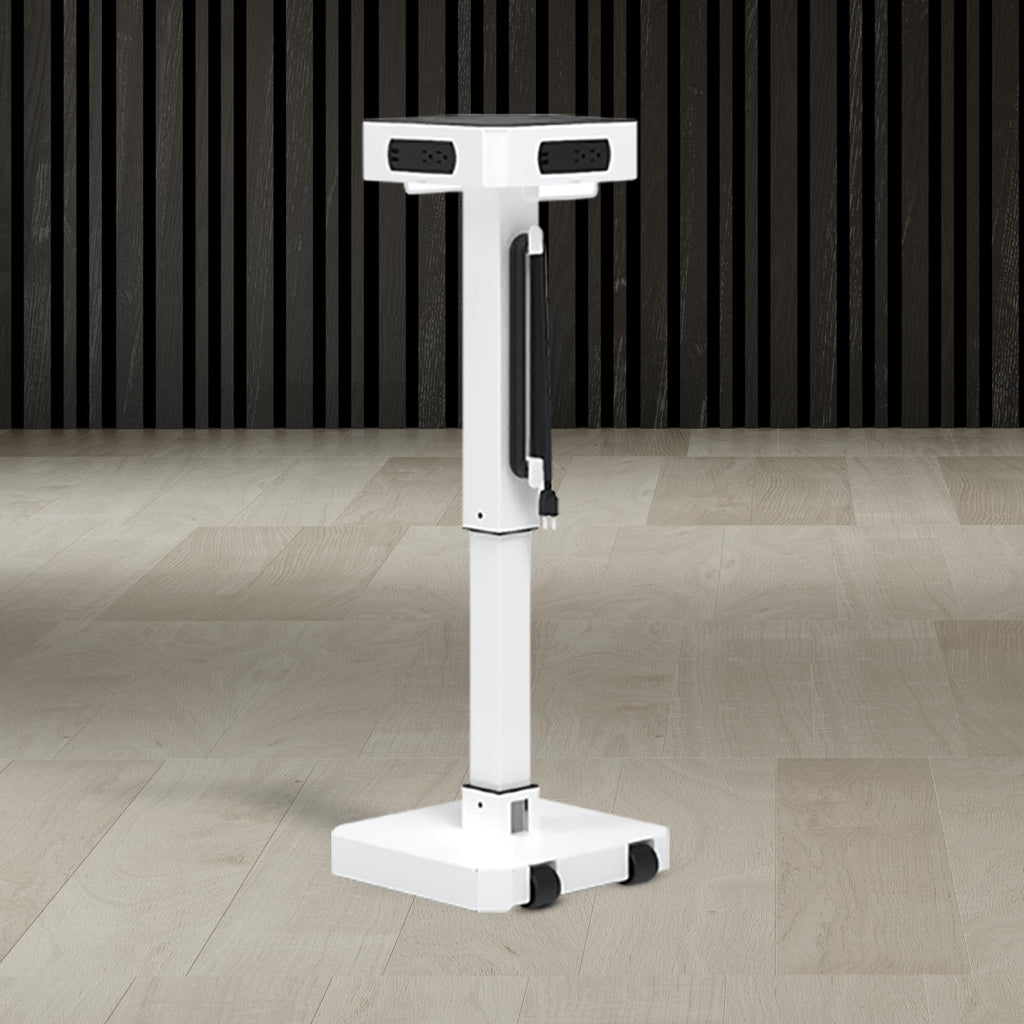 Luxor LuxPower Mobile AC and USB Charging Tower with 8 USB Charging Ports, 8 AC Outlets - White, 14" W x 14" D x 40" H
