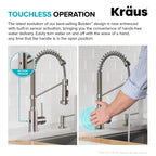 KRAUS Stainless Steel 18 in Touchless Pull Down Kitchen Faucet KSF-1610SFS