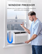 Midea 8,000 BTU U-Shaped Smart Inverter Window AC, Cools 350 Sq Ft, Ultra Quiet, Alexa/Google Compatible, 37% Energy Savings