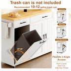 65" Kitchen Island with Drop Leaf, Rolling Island with Spice Rack & Towel Rack, Mobile Kitchen Island Cart with 2 Draws & Trash Storage Cabinet, Portable Island Table on Wheels for Kitchen